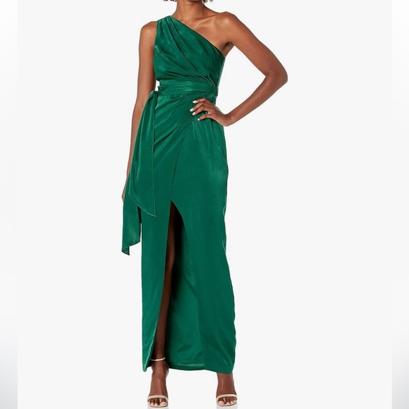 Aidan Mattox Dresses & Skirts - NEW| Women’s AIDAN MATTOX Green One-Shoulder Draped Gown Size 0
